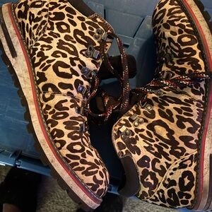 Leopard Print Hiking Boots
